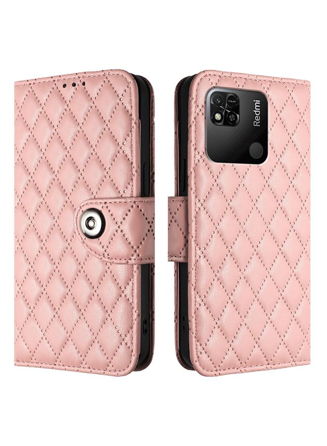 S-TOP Case For Redmi 10A / 9C Rhombic Texture Flip Leather Phone Case with Lanyard - Image 2