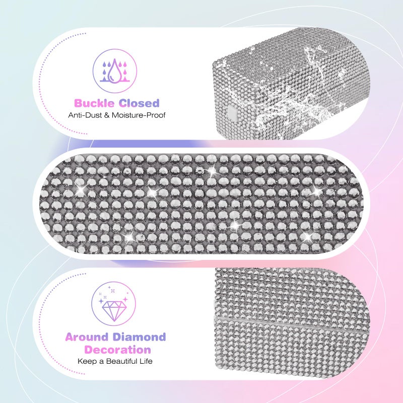Depvko Nail Drill Bits Holder Box: 30 Holes Rhinestone Drill bit Holder Nail tech for Nail Drill bits Storage Dustproof Stand Displayer Organizer Case for Manicure Tools(Drill bits not Included) (Silver) - Image 5