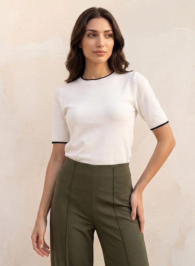 Splash FAV Basics Ribbed Crew Neck Sweater