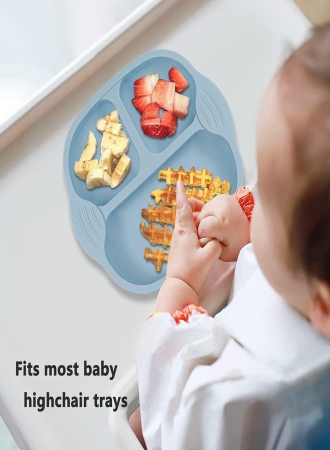 HEXONIQ® Baby Silicone Suction Plates, Baby Weaning Plate, Unbreakable Baby Plates with Suction for Toddlers Kids Self Feeding - Non-Slip Suction Divided Plate Suitable for High Chairs & Table (Green) - Image 5