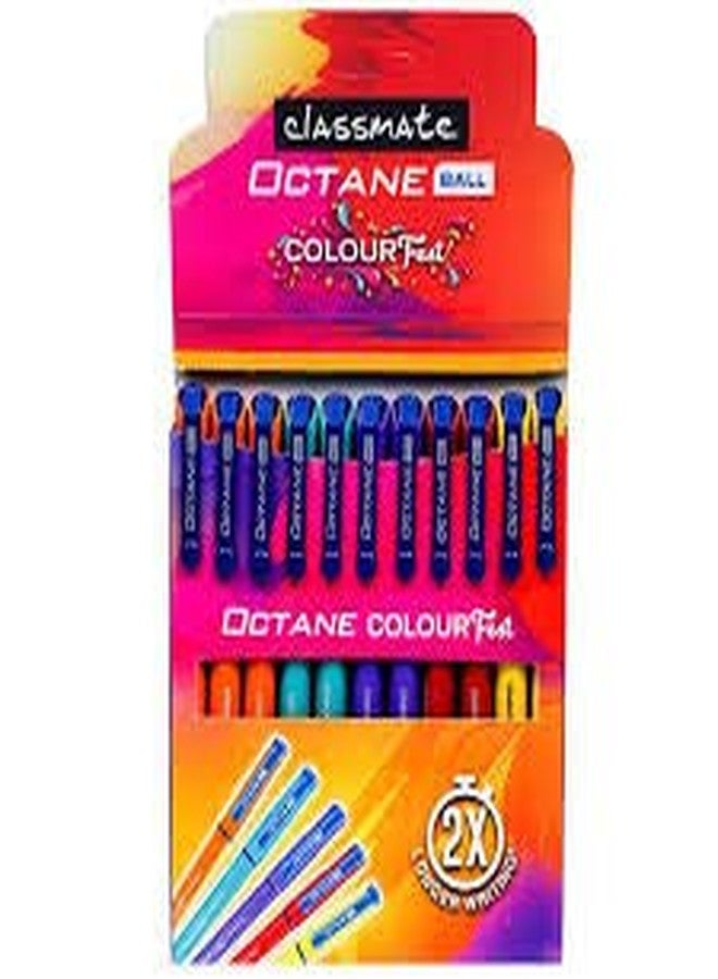Classmate Octane Ball- Colour Fest Series (Blue)- Pack of 10 Pens + 1 Pen Free
