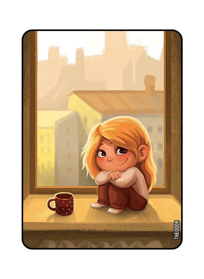 Theodor Protective Flip Case Cover For SAMSUNG GALAXY TAB 8.0 Cute Girl having coffee - Image 1