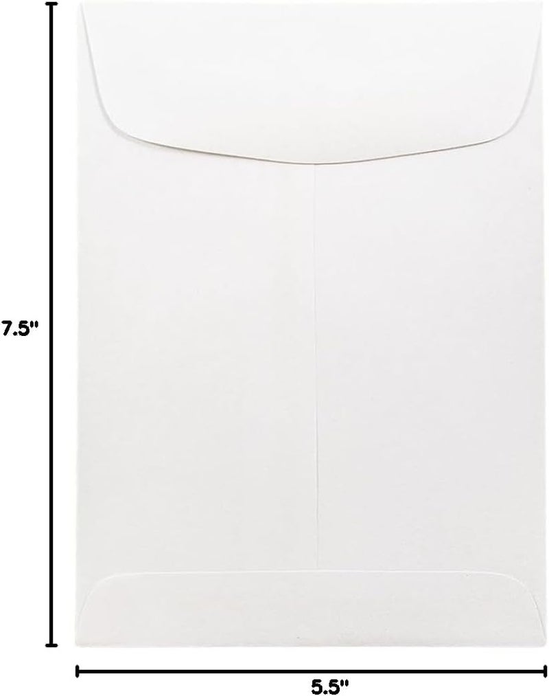 JAM Paper 5 1/2 x 7 1/2 Open End Catalog Commercial Envelopes - White - 50/Pack - Image 2