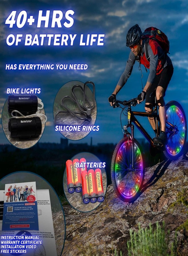 Activ Life 2-Tire Pack LED Bike Wheel Lights with Batteries Included, Get 100% Brighter and Visible from All Angles for Ultimate Safety and Style (Multicolor) - Image 5