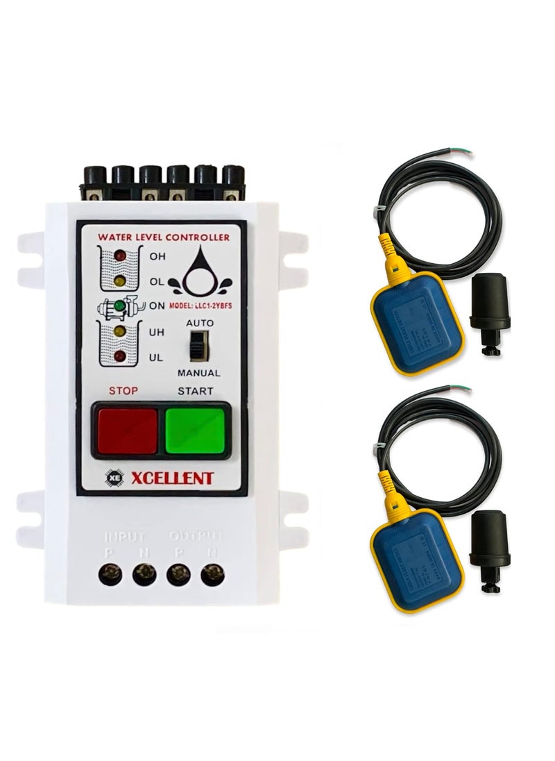 XCELLENT XCELLENT Plastic Fully Automatic Water Level Controller Water Level Indicator Water Level Switch with Up and Down Tank Sensor White Single Phase Electricity Compatible Liquid Level Controller  - Image 1