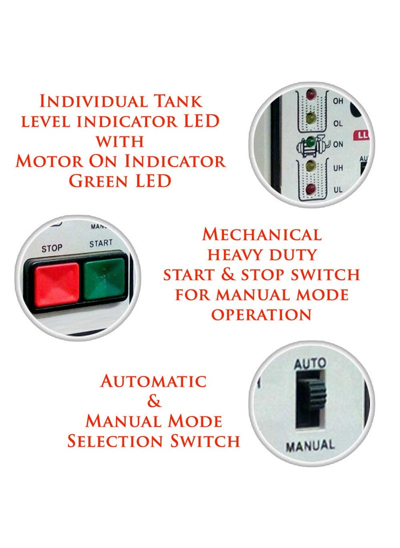 XCELLENT XCELLENT Plastic Fully Automatic Water Level Controller Water Level Indicator Water Level Switch with Up and Down Tank Sensor White Single Phase Electricity Compatible Liquid Level Controller  - Image 5