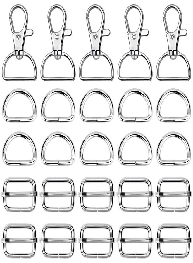 Paxcoo 50Pcs Keychain Bulk with Key Chain Swivel Hook D Rings and Slide Buckles for Handbag Purse Hardware Craft (1 Inch) - Image 1