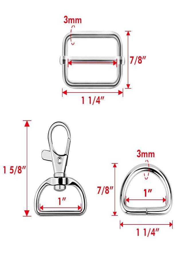 Paxcoo 50Pcs Keychain Bulk with Key Chain Swivel Hook D Rings and Slide Buckles for Handbag Purse Hardware Craft (1 Inch) - Image 3