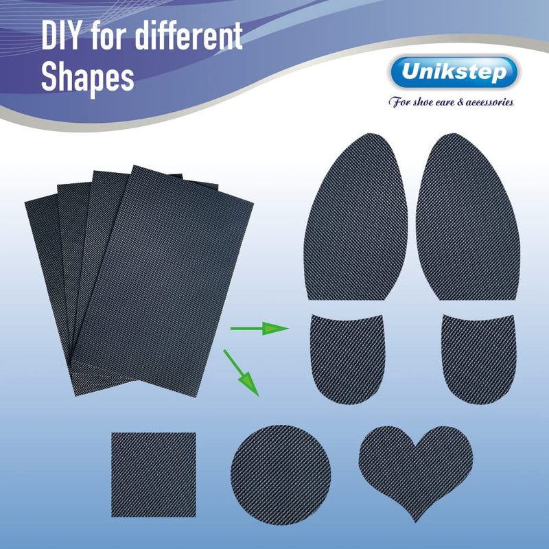 Unikstep 4 Pieces Shoe Sole Protectors, Shoe Bottom and Heel Anti Slip Grip Pads, Self Adhesive Non Skid Noise Reduction Sticker (Black) - Image 4