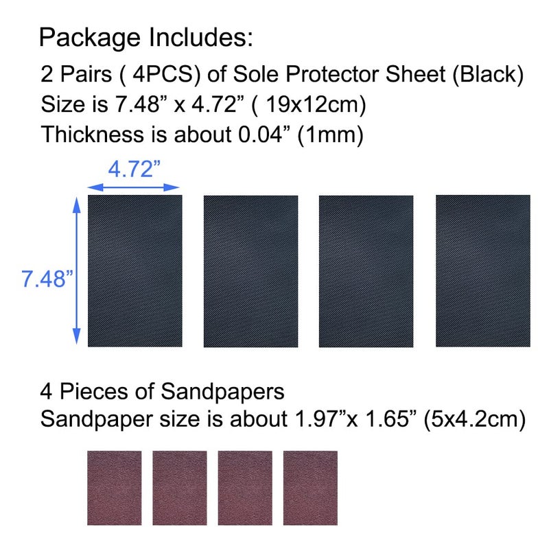 Unikstep 4 Pieces Shoe Sole Protectors, Shoe Bottom and Heel Anti Slip Grip Pads, Self Adhesive Non Skid Noise Reduction Sticker (Black) - Image 5