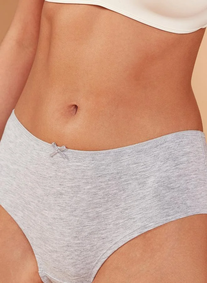 سبلاش فيڤ طقم من  سراويل داخلية مزينة بفيونكة وخصر مطاطي