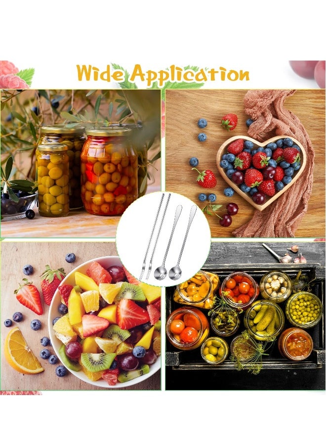 Generic - 4 Pcs Pickle Fork and Olive Spoon Strainer, Stainless Steel Long Handle Pickle Fork and Olive Spoon Jars Serving Spoon and Fork Set with Drain Hole for Pickle Cucumber Arugula Caper - Image 1
