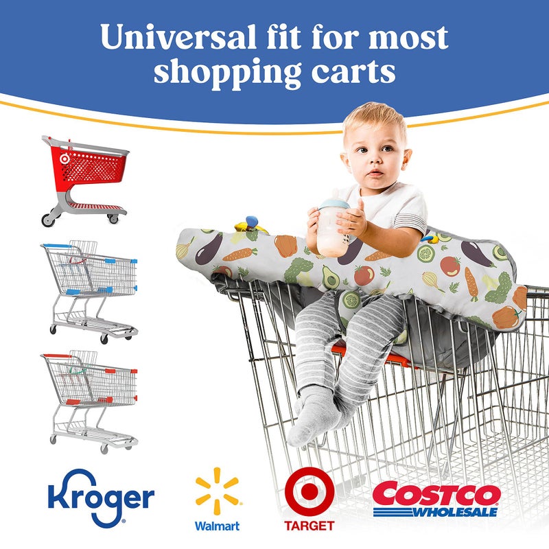 PILLANI Shopping Cart Cover for Baby, High Chair Cover for Restaurant Seat - Grocery Cart Cover for Baby Girl and Boy, Comfortable Cotton Buggy Covers for Babies - Padded Toddler Shopping Cart Cover - Image 3