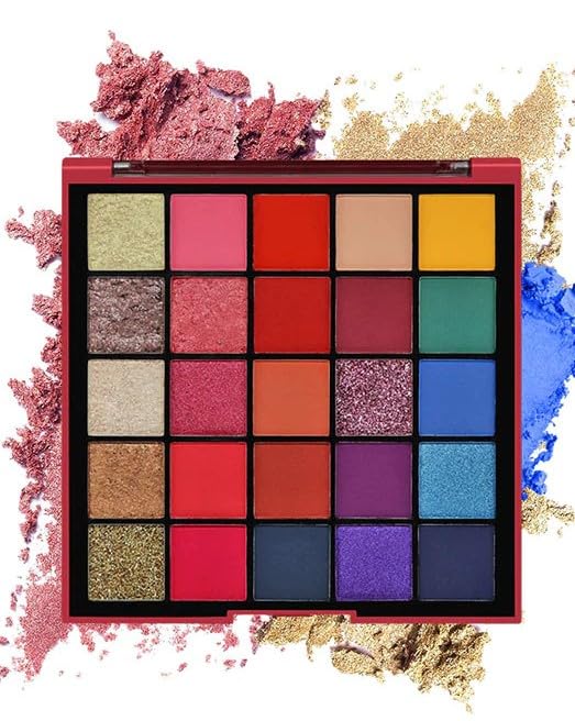 Highly Pigmented 25 Colors Eyeshadow PaletteLong Wearing Easily Blendable Eye Makeup KitShimmery And Metallic FinishProfessional Beauty Makeup Palette 01 - Image 1