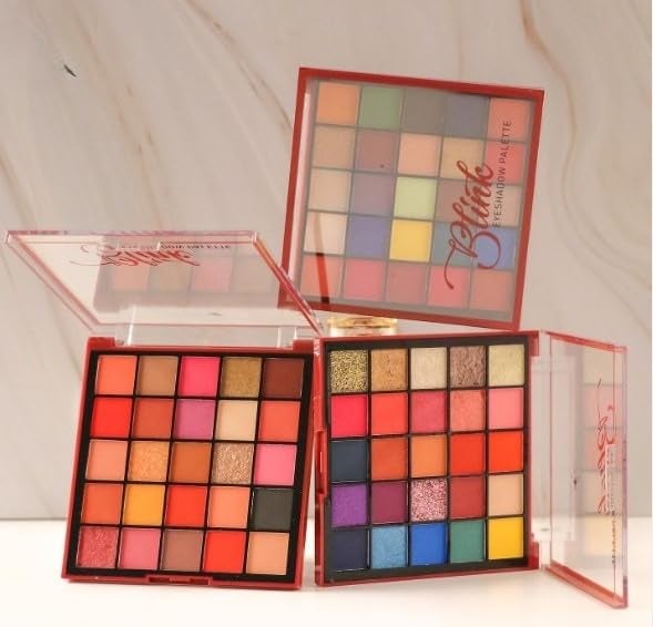 Highly Pigmented 25 Colors Eyeshadow PaletteLong Wearing Easily Blendable Eye Makeup KitShimmery And Metallic FinishProfessional Beauty Makeup Palette 01 - Image 3