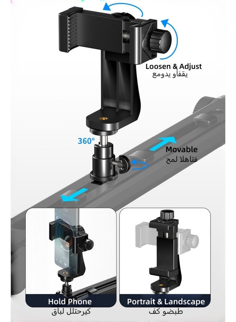 FlashHawk Microphone Boom Arm with Desk Mount, 360° Rotatable, Adjustable Mic Stand with 3/8" to 5/8" Adapter Port - Image 5