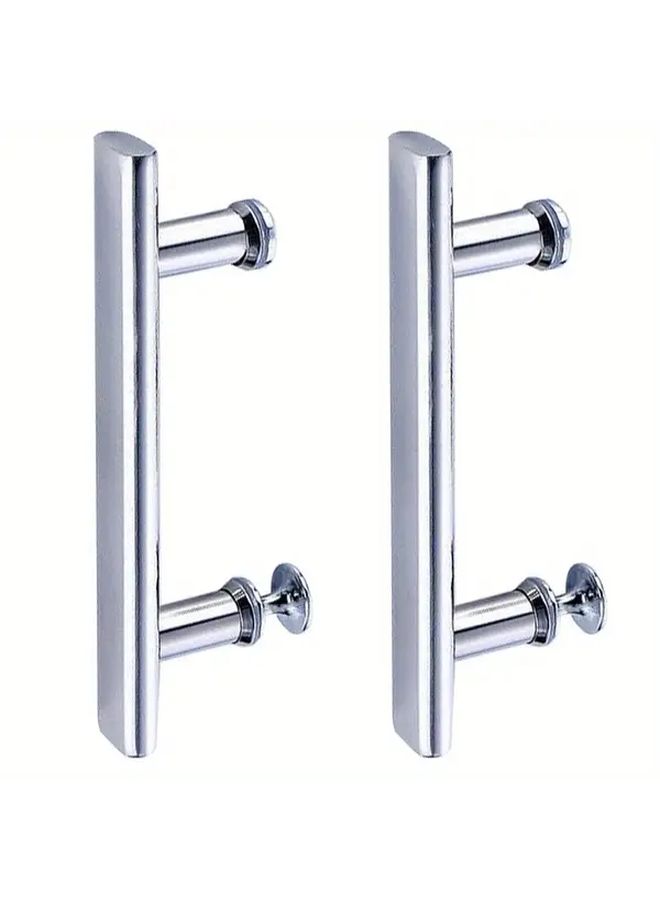 2pcs Chrome Shower Door Handles 14 5cm Hole To Hole Modern Durable Hardware - Image 5