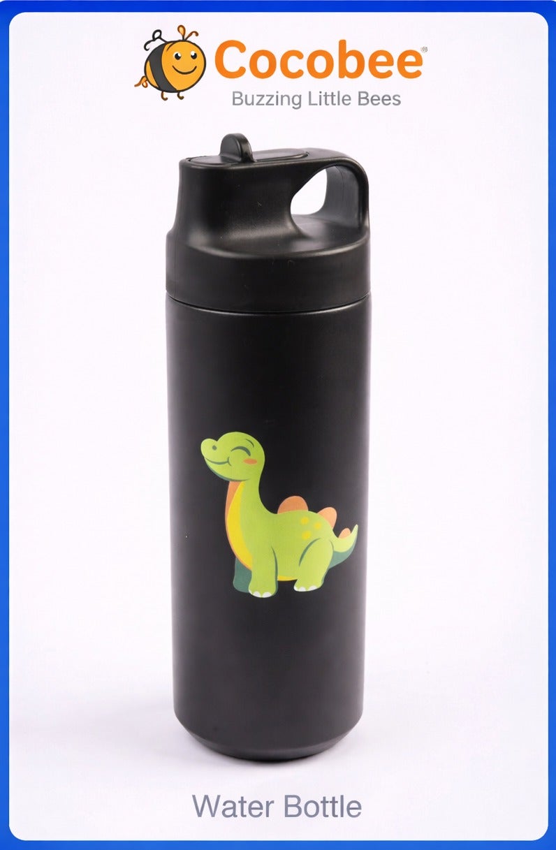 كوكوبي ترمس كوكوبي المفرغ من الهواء من الفولاذ المقاوم للصدأ، مصنوع من مواد عالية الجودة صالحة للطعام، مانعة للتسرب، خالية من الروائح، سعة 550 مل، مناسبة لعمر 3 سنوات فأكثر - لون أسود - Image 1