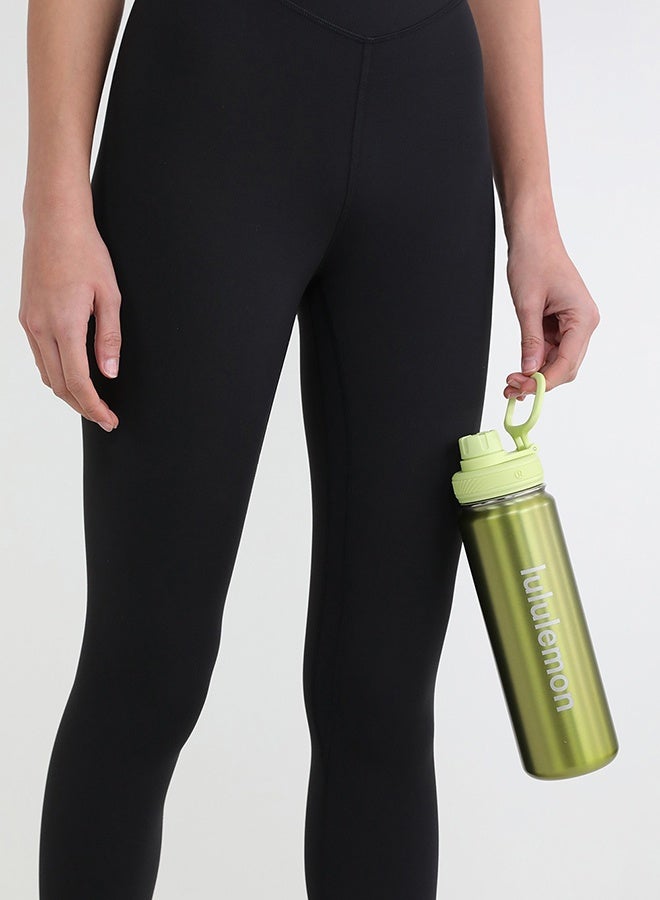 Lululemon 24oz Stainless Steel Back to Life Sport Water Bottle with Push-Pull Lid and Straw, BPA-Free - Image 2