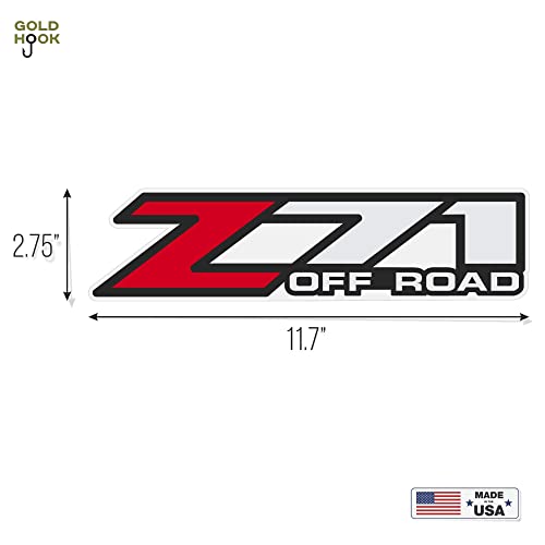GOLD HOOK Z71 Off Road Decals Stickers fit Chevy Silverado - F (2001-2006) Bed Side 1500 2500 HD Premium Series (Metallic Finish) - Image 2