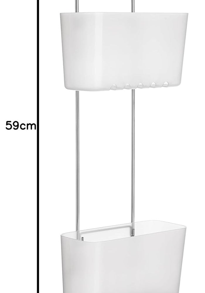 Tatay Standard Shower Caddy, Duo, Stainless-Steel, White, One Size - Image 2
