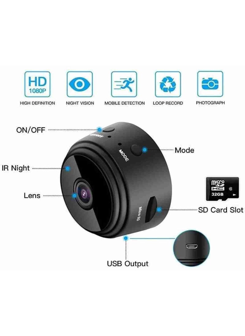 REETIK FASHION HUB REETIK FASHION HUB 1pcs Portable Home Security Camera Wireless WiFi Mini Camera HD 1080P Cameras for Indoor Outdoor Video Recorder Magnetic Motion Activated Night Vision with Low Light Vision  - Image 3