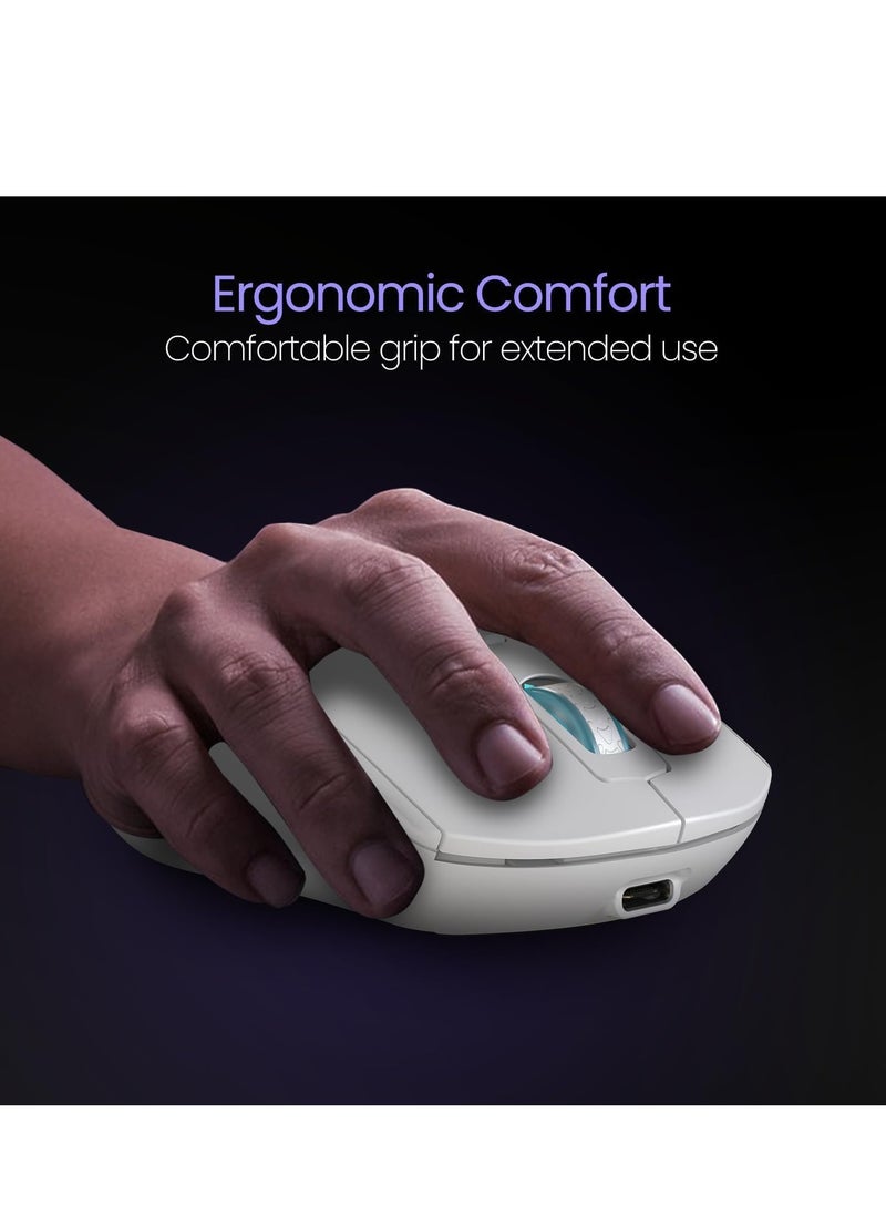 Portronics - Portronics Toad One Bluetooth Mouse with 2.4 GHz & BT 5.3 Dual Wireless, 6 Buttons, Rechargeable, RGB Lights, Connect 3 Devices, Ergonomic Design for Laptop - Image 1