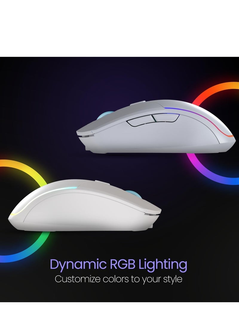 Portronics - Portronics Toad One Bluetooth Mouse with 2.4 GHz & BT 5.3 Dual Wireless, 6 Buttons, Rechargeable, RGB Lights, Connect 3 Devices, Ergonomic Design for Laptop - Image 1