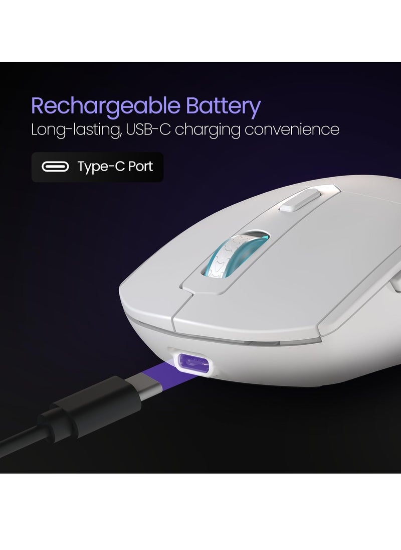 Portronics - Portronics Toad One Bluetooth Mouse with 2.4 GHz & BT 5.3 Dual Wireless, 6 Buttons, Rechargeable, RGB Lights, Connect 3 Devices, Ergonomic Design for Laptop - Image 1