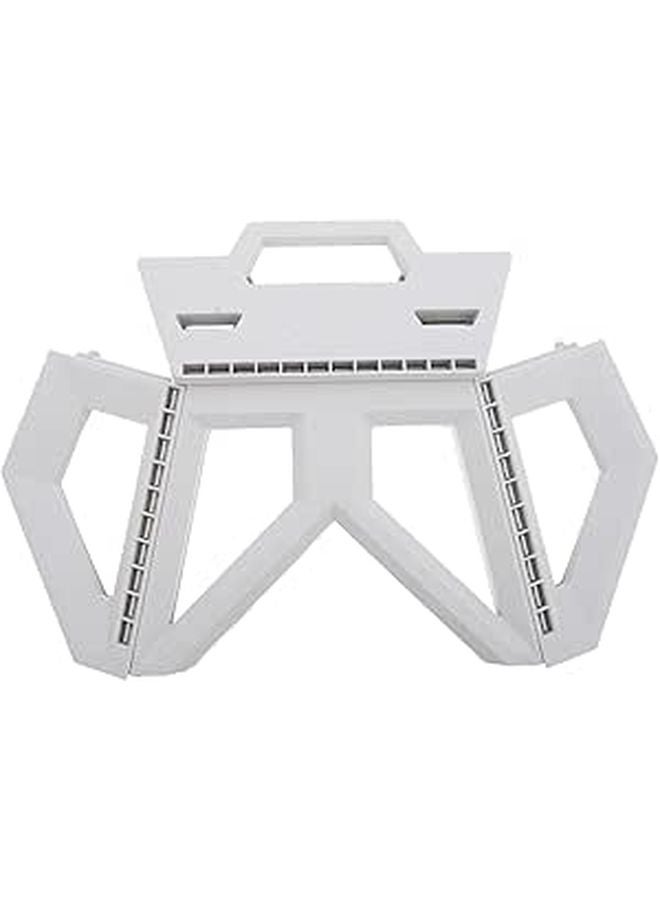 Portable Folding Stool Lightweight Plastic Step Chair for Camping Travel Ivory White - Image 1
