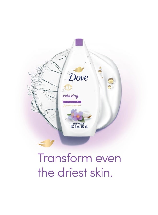 Dove Relaxing Body Wash with Jasmine and Coconut Milk, 450 ml