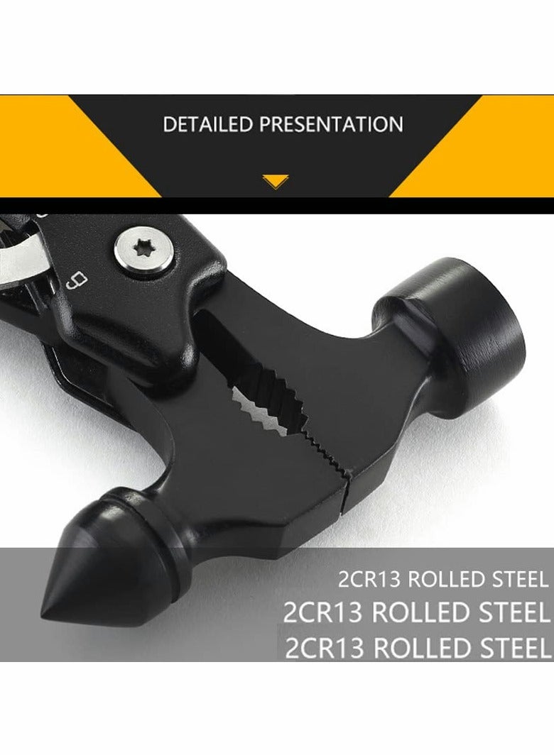 Hammer Multitool with Knife Saw, Wire Cutter, Pliers, Sheath for Fishing, Camping and Survival, Emergency Hammer Safety Hammer Life Saving Hammer for Camping Vehicle - Image 2