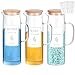 KitHero Laundry Detergent Dispenser Set with Bamboo Lids and Handles Easy Pour 3 Pack 50 oz Liquid Laundry Containers for Laundry Room Organization and Storage - Image 1