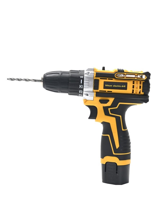 MFH Electric Drill Set - 12Volt With Tools - Cordless Lithium-Ion Drill with Dual-Speed, 2 Batteries, Adjustable Torque, 3/8" Chuck, Storage Case - for Home, DIY, Woodworking, and Repair Projects - Image 3