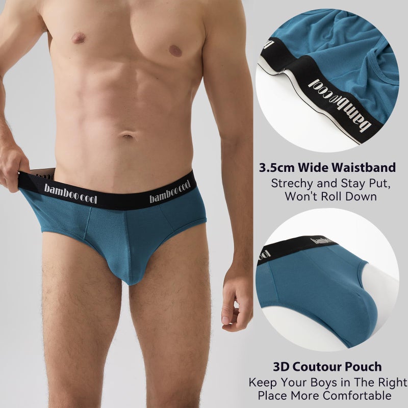 BAMBOO COOL Men's Underwear Briefs Soft Breathable Briefs Underwear Contour Pouch No Fly Men's Briefs - Image 3