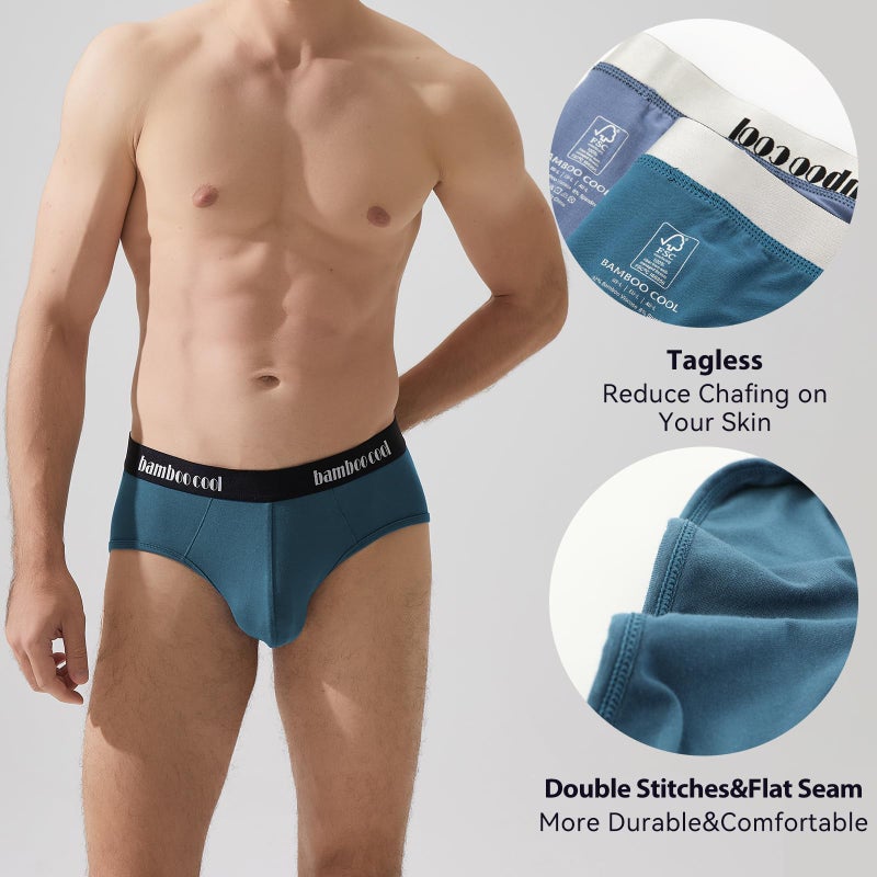 BAMBOO COOL Men's Underwear Briefs Soft Breathable Briefs Underwear Contour Pouch No Fly Men's Briefs - Image 2