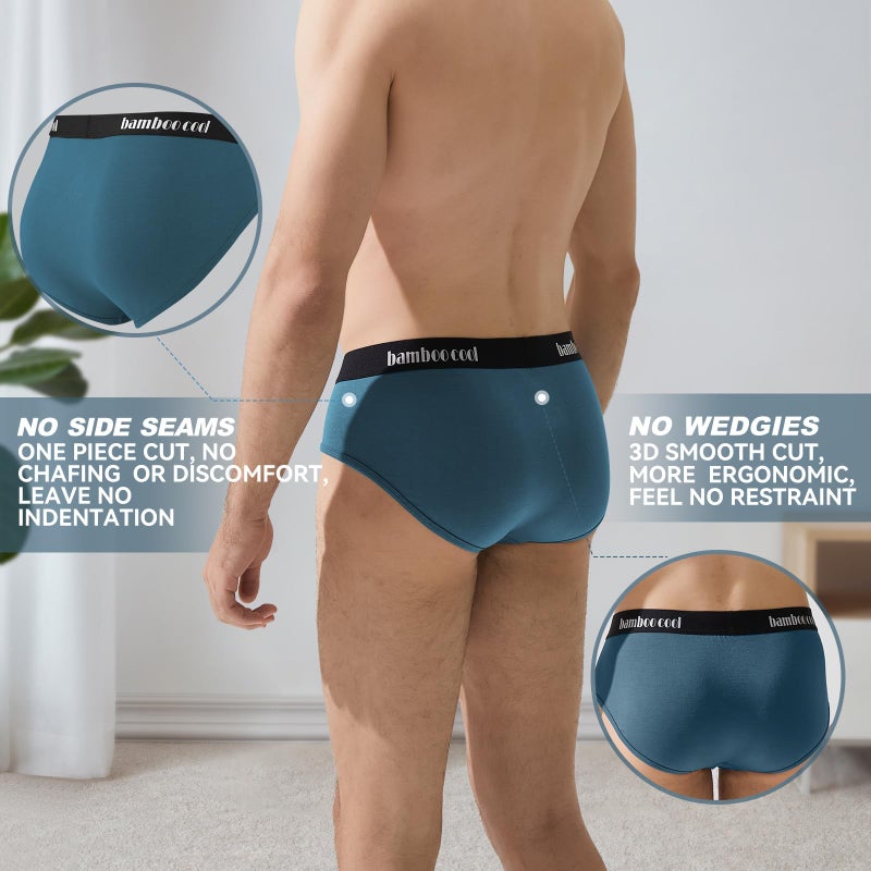BAMBOO COOL Men's Underwear Briefs Soft Breathable Briefs Underwear Contour Pouch No Fly Men's Briefs - Image 5