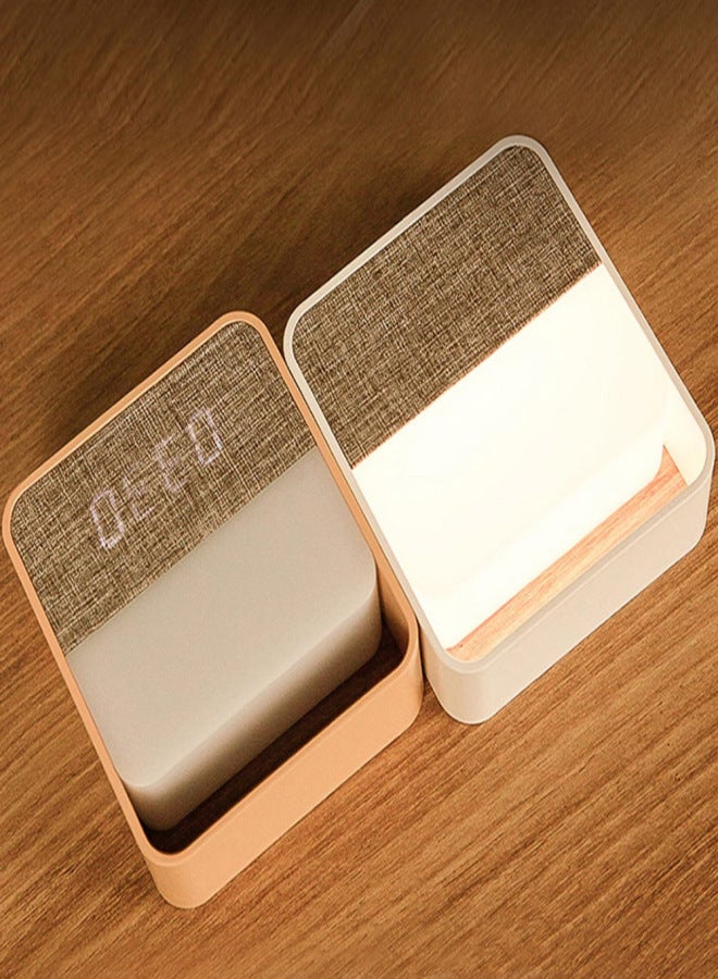 مديا ساعة منبه ميديا مع ضوء ليلي، مصباح طاولة صغير قابل لإعادة الشحن، ساعة ليد مع مُخفّت إضاءة، مناسبة لغرف الأطفال والمعيشة والنوم والاستخدام الخارجي - Image 5