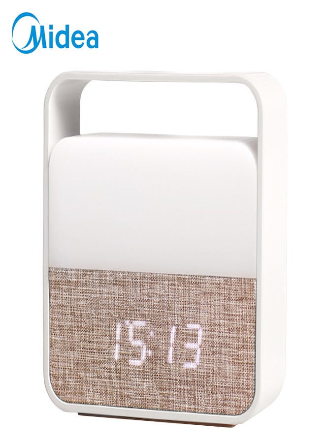 مديا ساعة منبه ميديا مع ضوء ليلي، مصباح طاولة صغير قابل لإعادة الشحن، ساعة ليد مع مُخفّت إضاءة، مناسبة لغرف الأطفال والمعيشة والنوم والاستخدام الخارجي - Image 2