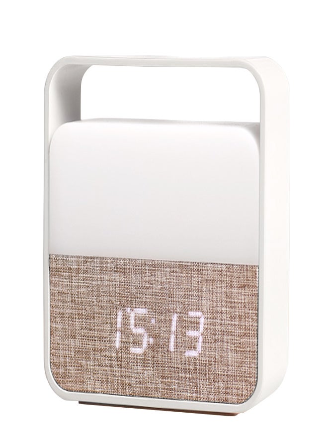 مديا ساعة منبه ميديا مع ضوء ليلي، مصباح طاولة صغير قابل لإعادة الشحن، ساعة ليد مع مُخفّت إضاءة، مناسبة لغرف الأطفال والمعيشة والنوم والاستخدام الخارجي - Image 1