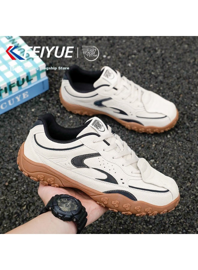 Feiyue Official Men's Training Shoes Spring New Casual Sneakers For Men Gray Beige Brown Size 38
