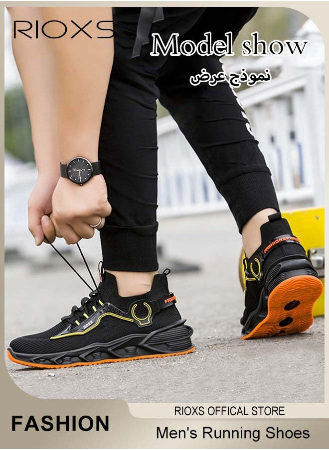 RIOXS - Men's Sport Shoes, Fashion Running Shoes, Casual Athletic Workout Sneakers, Breathable Tennis Basketball Fitness Shoes, Non Slip Sneakers For Men Jogging Walking Hiking, Classic Lace-up Trainers For Men, Comfortable Wear, Mens Athlesiure Trainers - Image 1