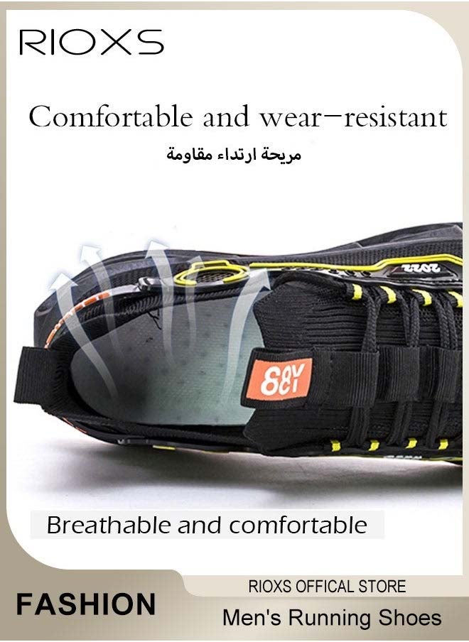 RIOXS - Men's Sport Shoes, Fashion Running Shoes, Casual Athletic Workout Sneakers, Breathable Tennis Basketball Fitness Shoes, Non Slip Sneakers For Men Jogging Walking Hiking, Classic Lace-up Trainers For Men, Comfortable Wear, Mens Athlesiure Trainers - Image 1
