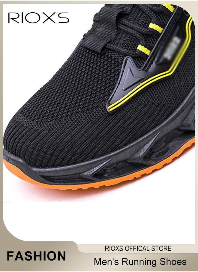 RIOXS - Men's Sport Shoes, Fashion Running Shoes, Casual Athletic Workout Sneakers, Breathable Tennis Basketball Fitness Shoes, Non Slip Sneakers For Men Jogging Walking Hiking, Classic Lace-up Trainers For Men, Comfortable Wear, Mens Athlesiure Trainers - Image 1