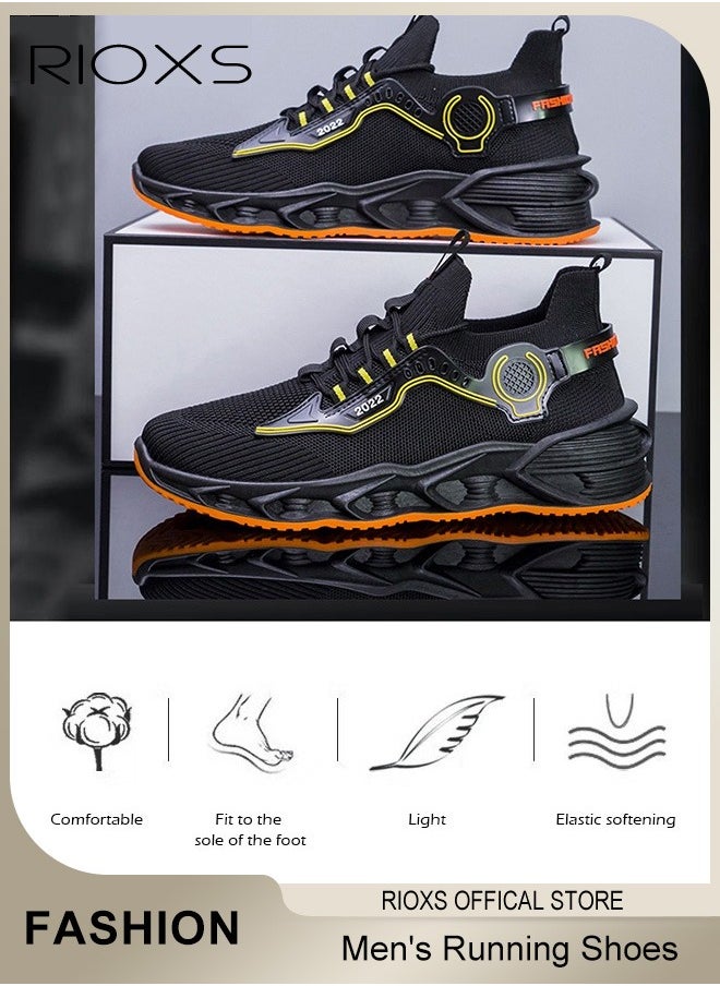 RIOXS - Men's Sport Shoes, Fashion Running Shoes, Casual Athletic Workout Sneakers, Breathable Tennis Basketball Fitness Shoes, Non Slip Sneakers For Men Jogging Walking Hiking, Classic Lace-up Trainers For Men, Comfortable Wear, Mens Athlesiure Trainers - Image 1