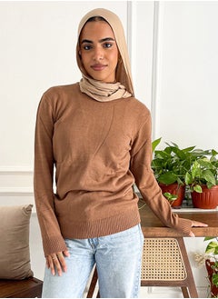 Tie Shop - Warmy Basic Top - Camel Brown For Women