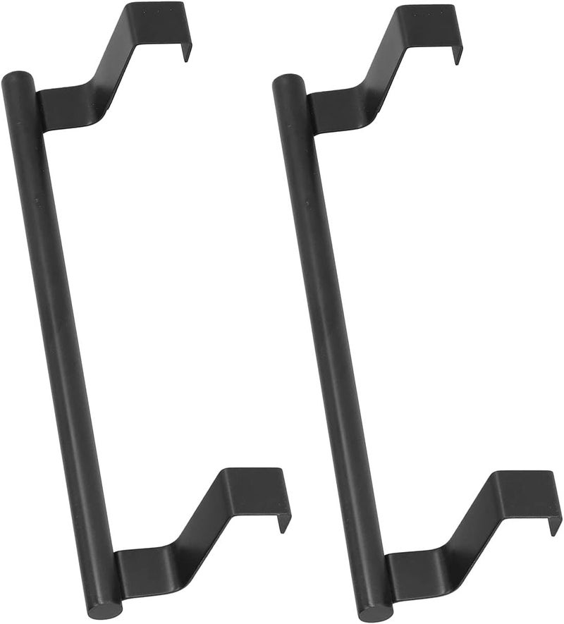 Over Door Towel Rack, 23CM Black Stainless Steel, Nail Free Punch Free, 2Pcs Set - Space Saving, Rust, Ideal for Home and Hotel Use (23CM) - Image 5