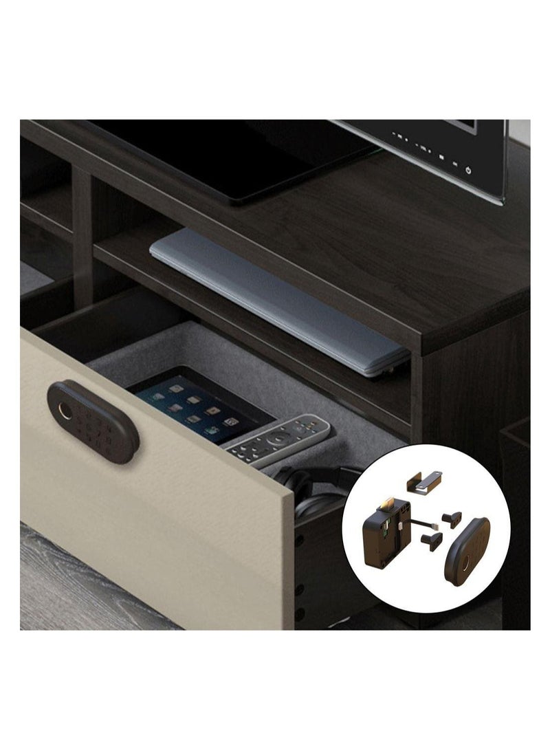 درج قفل ببصمة الإصبع بكلمة مرور قفل باب الخزانة أقفال إلكترونية عالية قفل خزانة درج ملف مخفي بدون مفتاح قفل كهربائي لبصمة الإصبع لسلامة الأطفال - Image 5