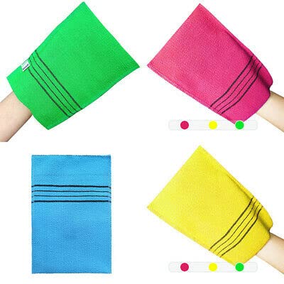 Magic Secret Korean Italy Exfoliating Whitening Hammam Bath Wash Cloth Scrub Towel Multi Color 4 pieces  - Image 1