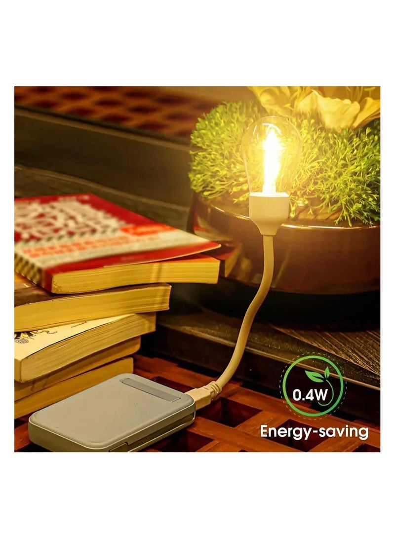 مصباح قراءة الكتب والتخييم، ضوء ليلي ريترو أصلي بمنفذ USB، مصباح غير قابل للكسر (شكل عشوائي) - Image 3